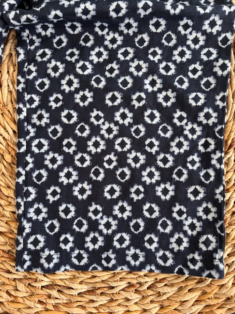 Garnet Hill Linen Floral Ikat Print Wide Leg Crop - Picture 6 of 12